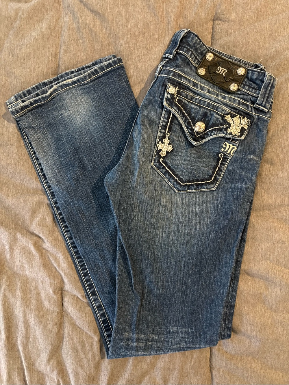 Miss Me Blue Embellished Boot Cut Jeans